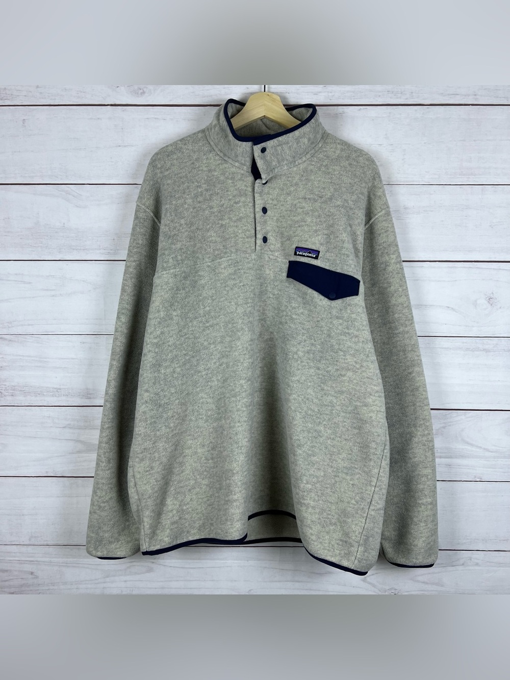 Patagonia Sweater Mens XXL Synchilla Snap T Oat / Oatmeal Cozy Fleece 25551